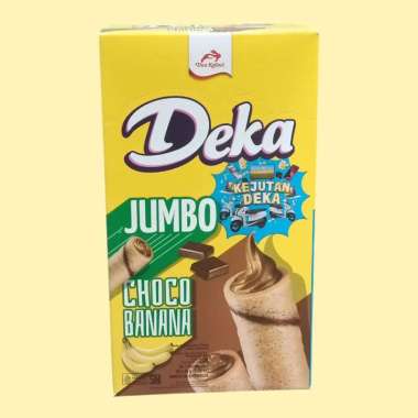 Deka JUMBO Cheesy Durian, Choco Banana & White Coffee Wafer Roll 14 gr [20 stick/box] Choco Banana
