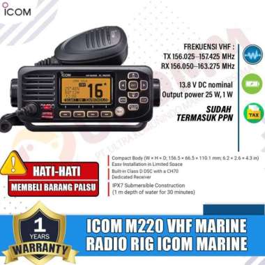 ICOM Ic M220 M 220 Vhf Radio Rig Marine Icom M-220 m220 Original Garansi