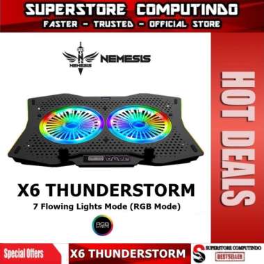 NYK Nemesis Cooling Pad THUNDERSTORM X6 - Cooler Notebook NYK Nemesis X6 Fan