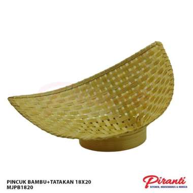 Pincuk bambu/piring pincuk anyaman bambu