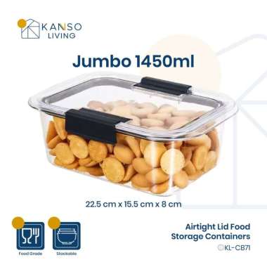 Kanso Living Bundling Toples Penyimpanan Kedap Udara Kotak Makanan 1450 ml