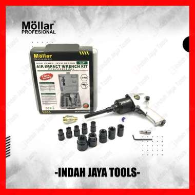 MOLLAR IW12575 Air Impact Wrench Kit 1/2 Inch 17 Pcs Twin Hammer - Mesin Buka Baut Angin Kompresor