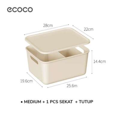 Ecoco Organizer Box Medium [22x28x14.4cm] - Box Penyimpanan Kuat Box Design Modern Kotak Kontainer L