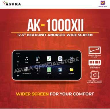 Asuka AK 1000 XII Headunit Android Wide Screen 6/128GB HU + Cam 360