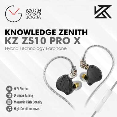 KZ ZS10 PRO X with MIC HiFi In Ear Earphone Headset Alt ZEX PRO DQ6S Hitam