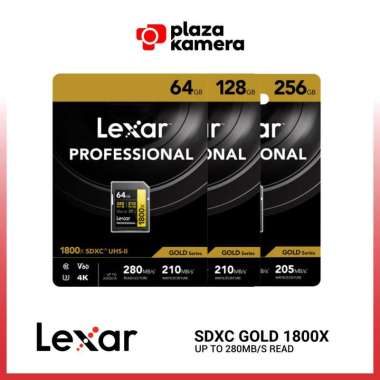 Kartu Memori Lexar SDXC Professional 1800X Gold Memory Card 64GB