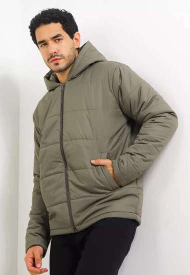 Giordano Men's Quilted Jacket - Army Green [0107464304] M