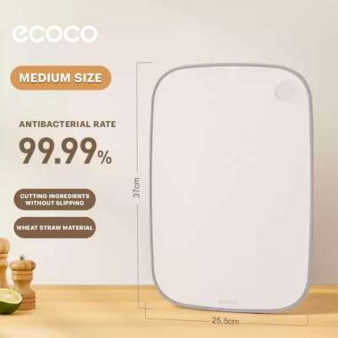 ECOCO Natural wheat straw cutting board - Talenan bumbu daging sayur buah anti slip Medium Wheat