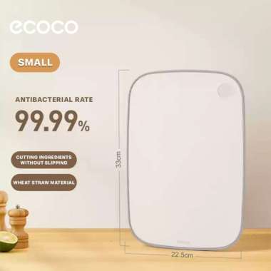 ECOCO Natural wheat straw cutting board - Talenan bumbu daging sayur buah anti slip Small Wheat