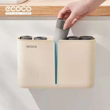 ECOCO Garbage Bag Storage - Penyimpanan kantong sampah dapur yang dipasang di dinding bebas pukulan 