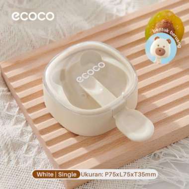 ECOCO Ice Cream Mold Bear White - Cetakan Ice Cream popsicle cetakan es batu buah kulkas freezer Mul
