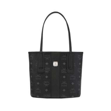 MCM Mini Reversible Liz Shopper Bag in Visetos Black Black
