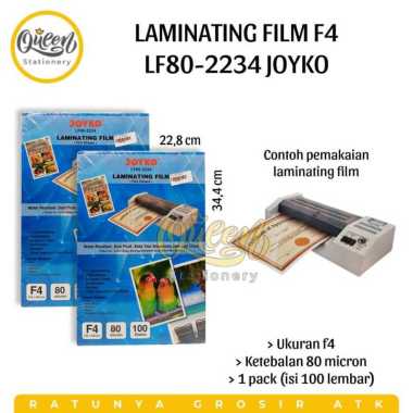 1 PACK (100 LEMBAR) LAMINATING FILM F4 LF80-2234 JOYKO / LAMINATING F4 / PLASTIK LAMINATING