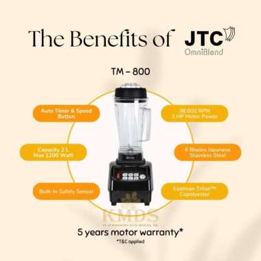 1100w ハイパワー ブレンダー JTC OmniBlend TM-767 Jual