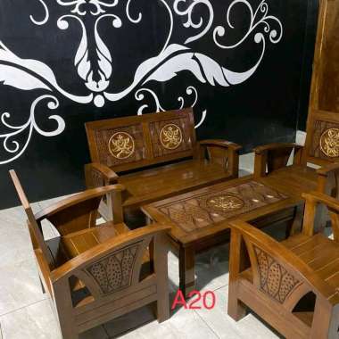 FREE ONGKIR JAWA BALI Kursi tamu kayu jati ukiran Jepara - AJASHOP