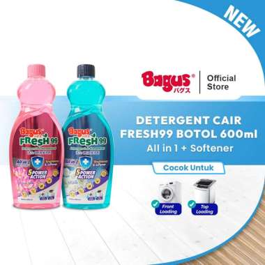 Bagus Fresh 99 Detergent Cair - Botol 600 mL - Sabun Cuci Baju Freesia Scent