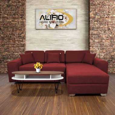 Sofa L Kagawa/Alifio/Fabrick linen/Minimalis Modern SOFA L KAGAWA Kagawa Golden