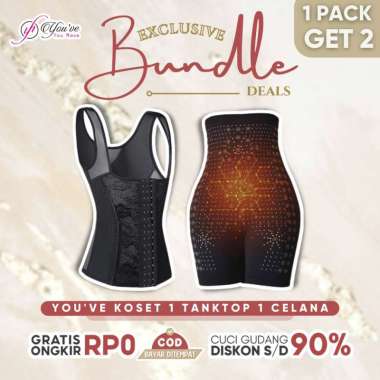 YouHave EXCLUSIVE Paket Bundle SALE 2 IN 1 PACK Korset Tanktop LongBra Longtorso + Celana Korset Cel
