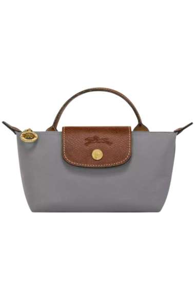 LONGCHAMP Le Pliage Original Pouch with Handle Turtledove Grey