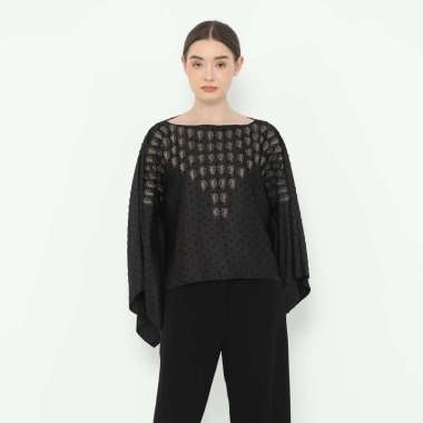 Lyne Halim Blouse Batwing Bordir, Hitam 3287 42