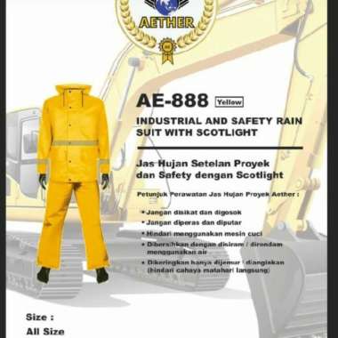 Jas hujan Stelan Proyek Aether kuning