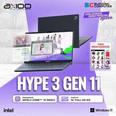 AXIOO Mybook HYPE 3 G11 Core i3 1125G4 8GB 256GB W11 Pro - BLUE