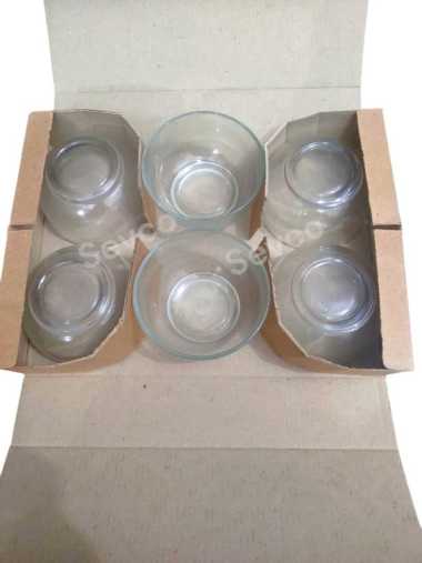 6 pcs Mangkok Kaca Bening MK ST SB0401 BBC 133809/ Mangkok Kaca Kecil Cantik / Mangkok Kado