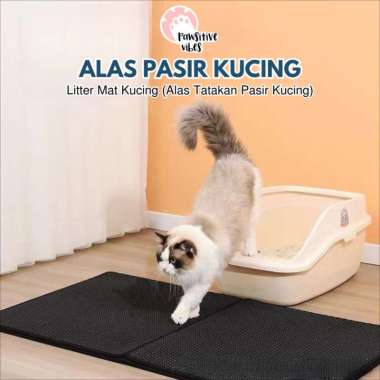 Pawsitive Vibes Alas Pasir Kucing Karpet Pasir Kucing - size M - 40X50Cm Litter Mat Kucing - Keset P