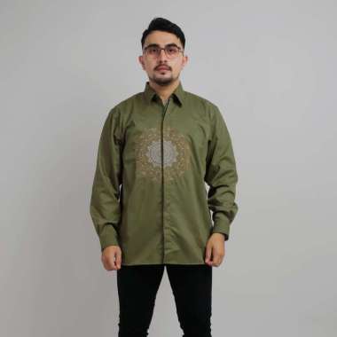 DGM ID Kemeja Lengan Panjang Premium Pria Toyobo Lime Bordir Matahari 1892 M