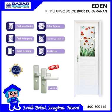 Eden - Pintu Kamar Mandi Wc Upvc Joice B003 B 003 WH Buka Kanan White