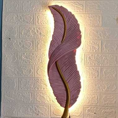 DN WOLDECOR LAMPU Bulu angsa BESAR hiasan dinding.UNTUK RUANG TAMU ruang tidur motif bulu + lampu LE