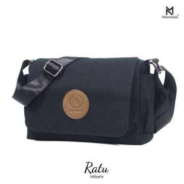 MOONZAYA - Tas Ratu By Moonzaya Tas Selempang Wanita Tas Selempang Unisex Hitam