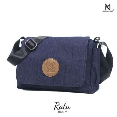 MOONZAYA - Tas Ratu By Moonzaya Tas Selempang Wanita Tas Selempang Unisex Denim