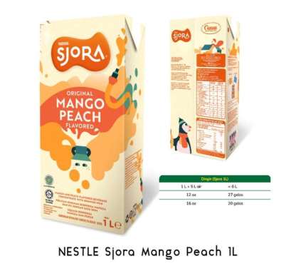 BUY 1 GET 1 NESTLE SJORA 1 liter Minuman Sjora Peach Mango 1 L Jus sjora Mangga peach 1pc