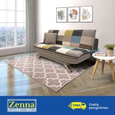 Zenna Sofa Bed Hugo / Sofa Tempat Tidur / Sofa Lipat / Sofabed ABU KUNING COPY B