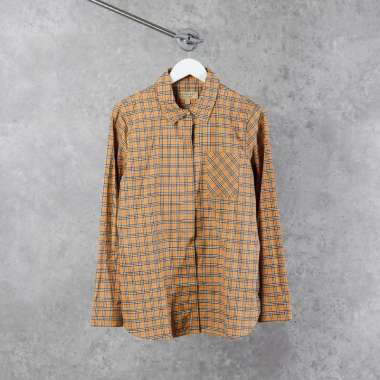 Kemeja BURBERRY BEIGE ARCHIVE CHECK WOMEN LONG SHIRT 100% ORIGINAL 36