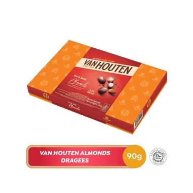 Van Houten Box Almond Dragees coklat van houten since 1828 van houten dark milk Box 90gr+Bublewrap