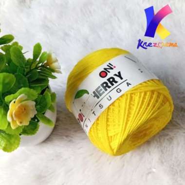 Benang polycherry benang rajut Per 1 Roll Kuning