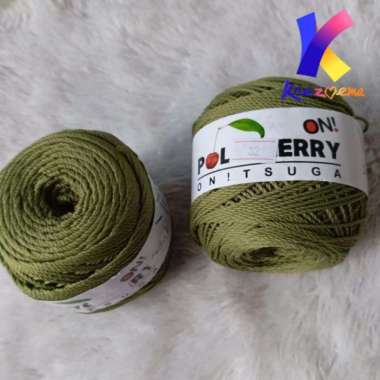Benang polycherry benang rajut Per 1 Roll Hijau army