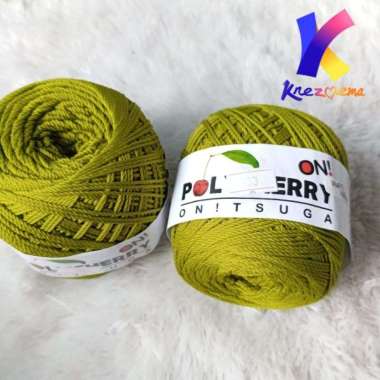 Benang polycherry benang rajut Per 1 Roll Hijau lumut