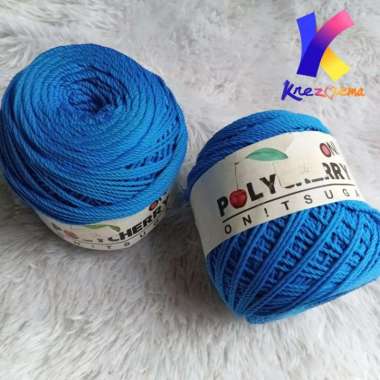 Benang polycherry benang rajut Per 1 Roll Biru cobalt