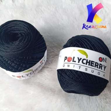 Benang polycherry benang rajut Per 1 Roll Hitam