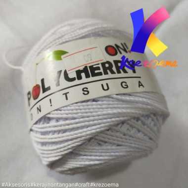 Benang polycherry benang rajut Per 1 Roll Putih
