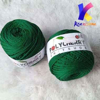 Benang polycherry benang rajut Per 1 Roll Hijau botol