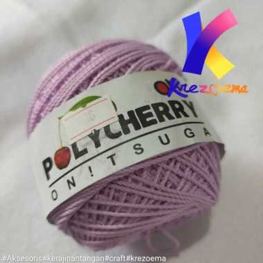 Benang polycherry benang rajut Per 1 Roll Ungu pinky