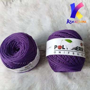 Benang polycherry benang rajut Per 1 Roll Ungu tua