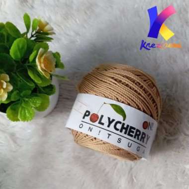 Benang polycherry benang rajut Per 1 Roll Tan