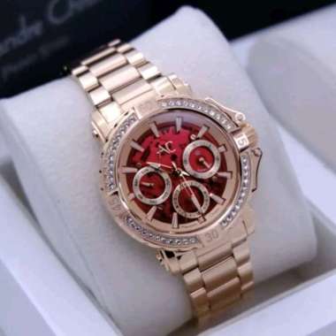 Alexandre Christie 9205 rosegold dial merah jam tangan cewek original