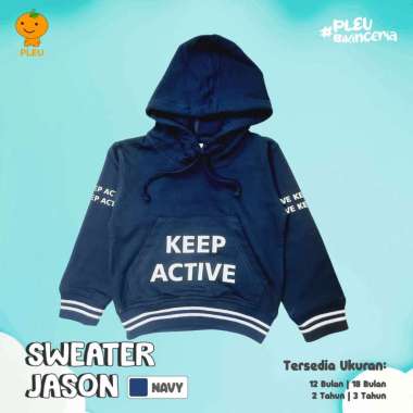 PLEU Sweater Jason | Sweater Hoodie Anak Laki-Laki Usia 1-3 Tahun 12 bulan Navy