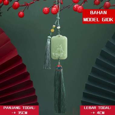 Gantungan Tassel Feng shui Fuk Hoki Untuk Spion Mobil Hulu Tembaga Koin Lima Kaisar Dekorasi Hiasan 